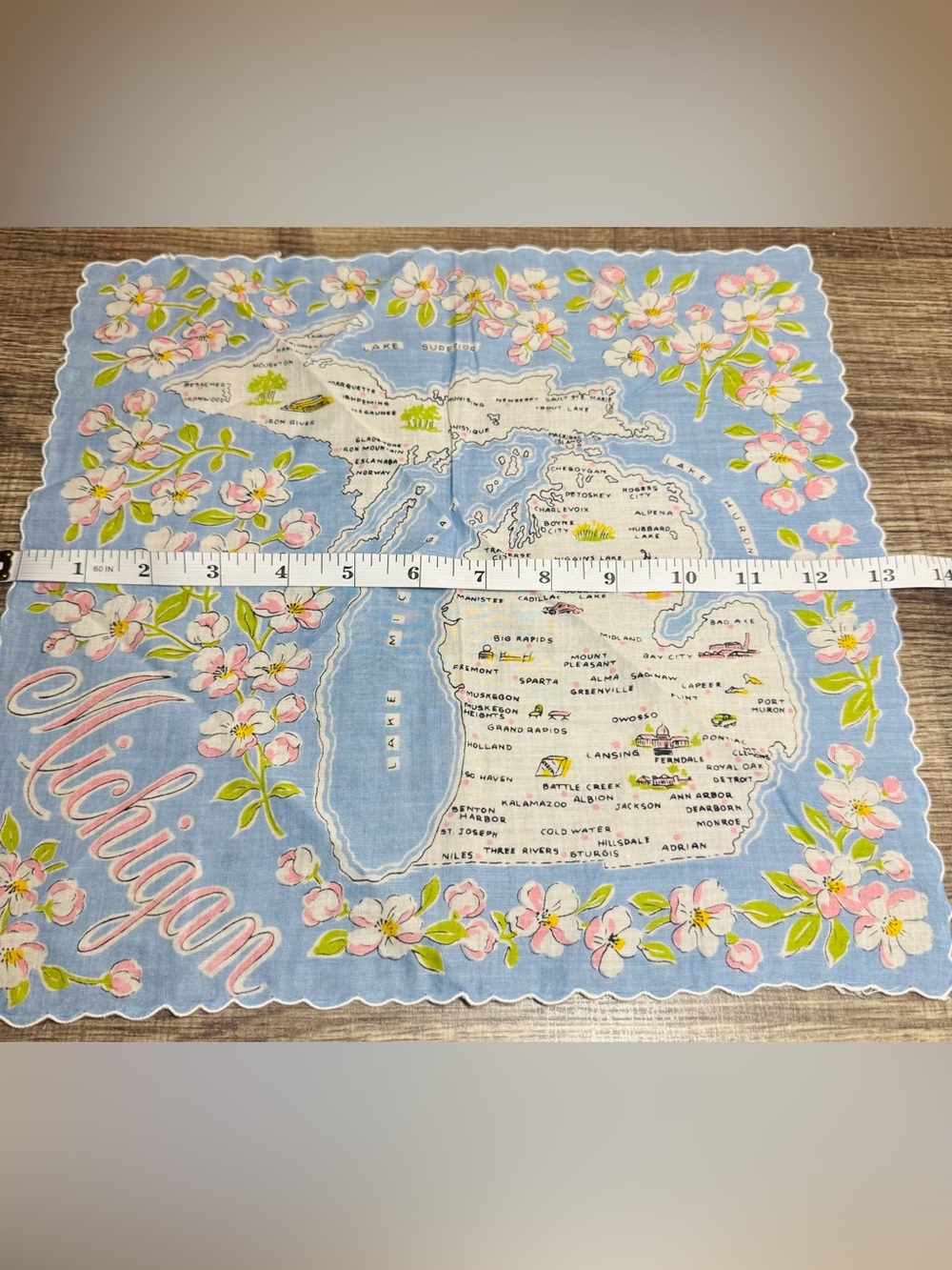 Vintage Michigan & New London WI Souvenir Handkerchief Lot 3 Pc - Picture 5 of 7